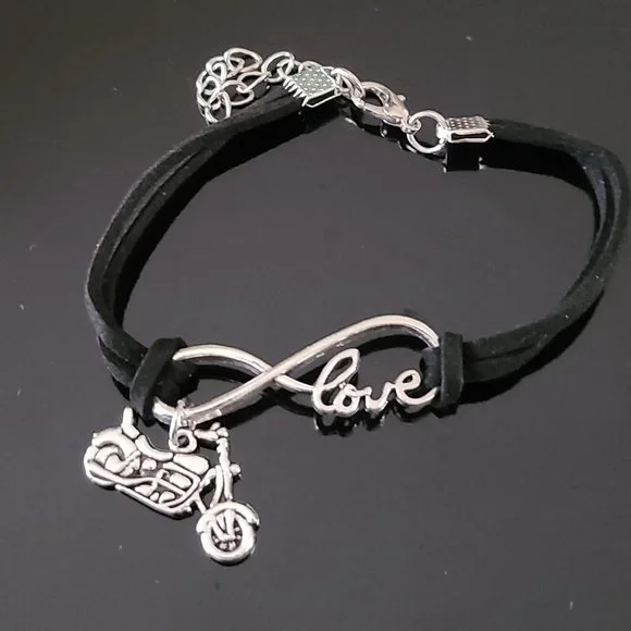 Black Motorcycle lovers bracelet-Rare unisex bracelet - Picture 1 of 3